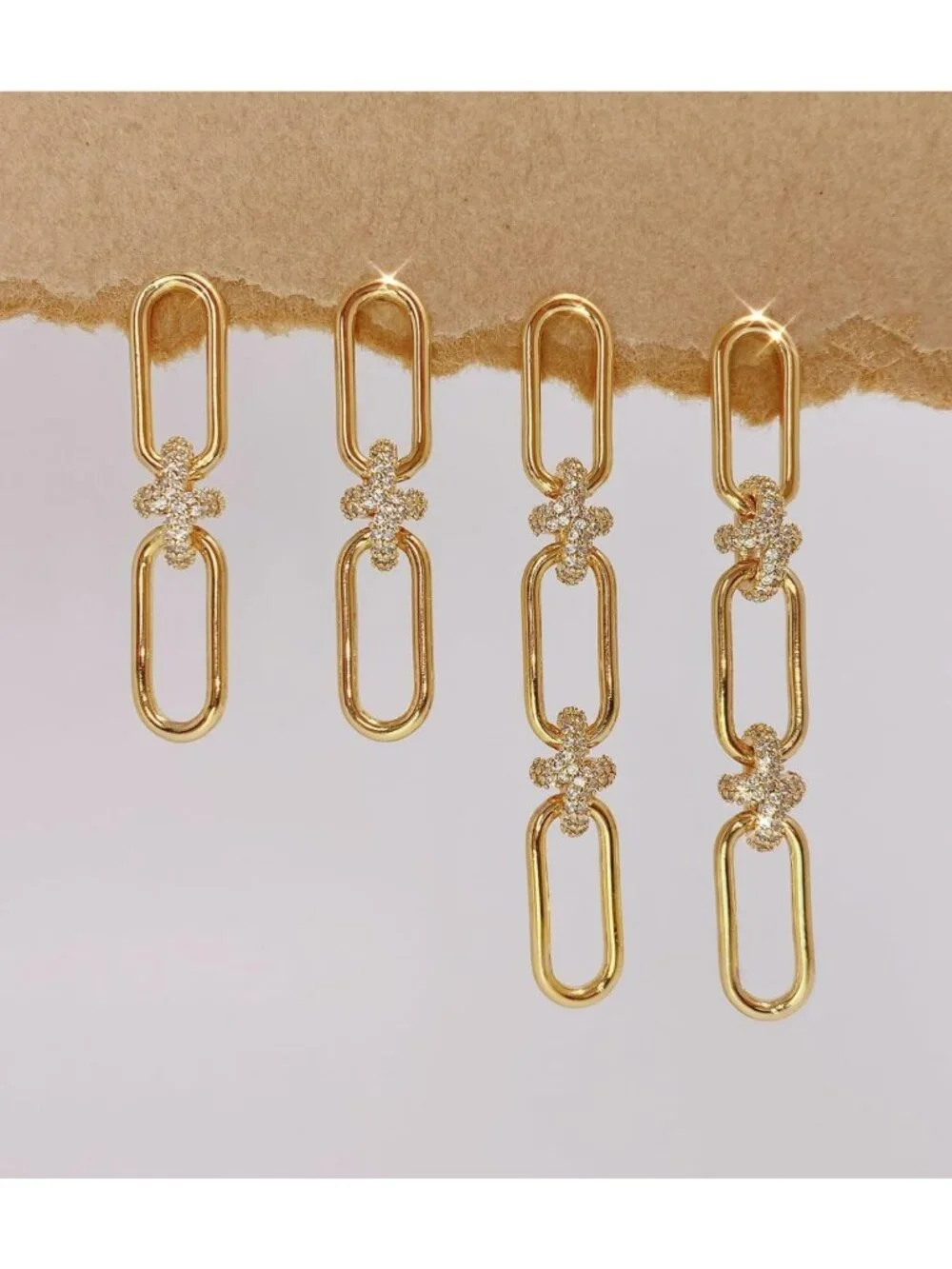 14K Gold & Silver Plated Paperclip Chain Earrings - Dangle, Hoop, Huggie Styles